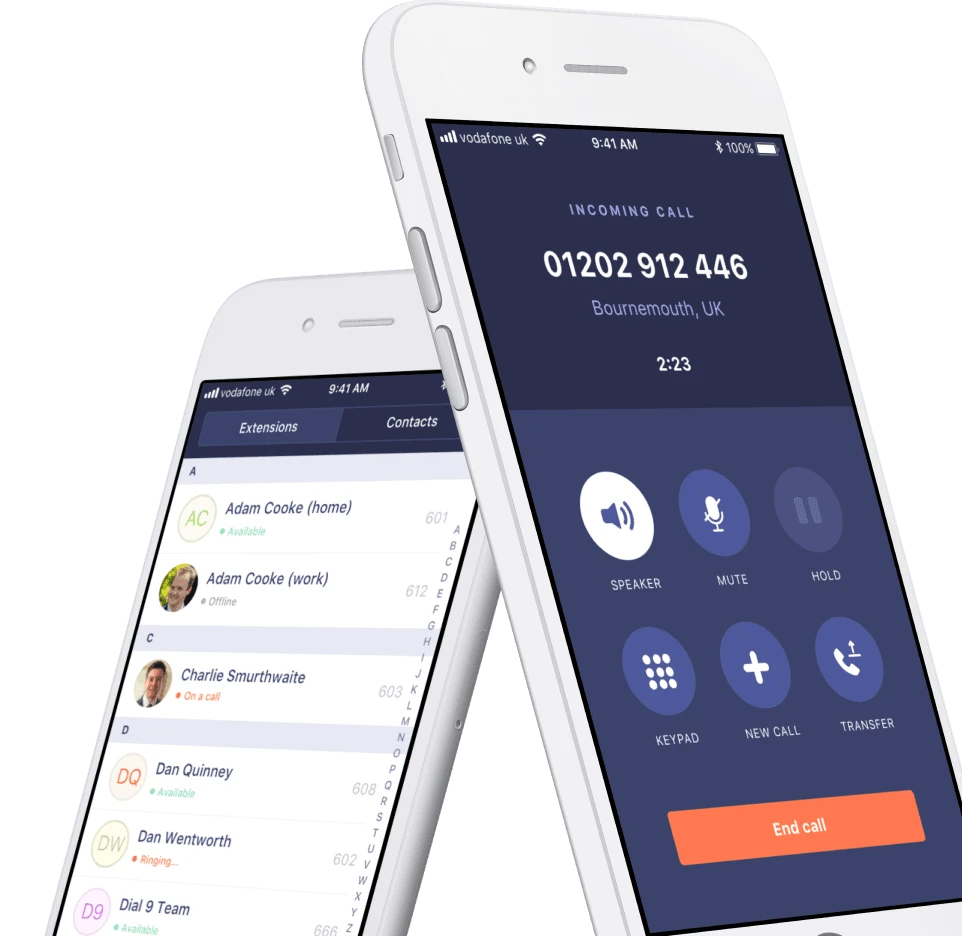 A screenshot of the Dial 9 mobile application